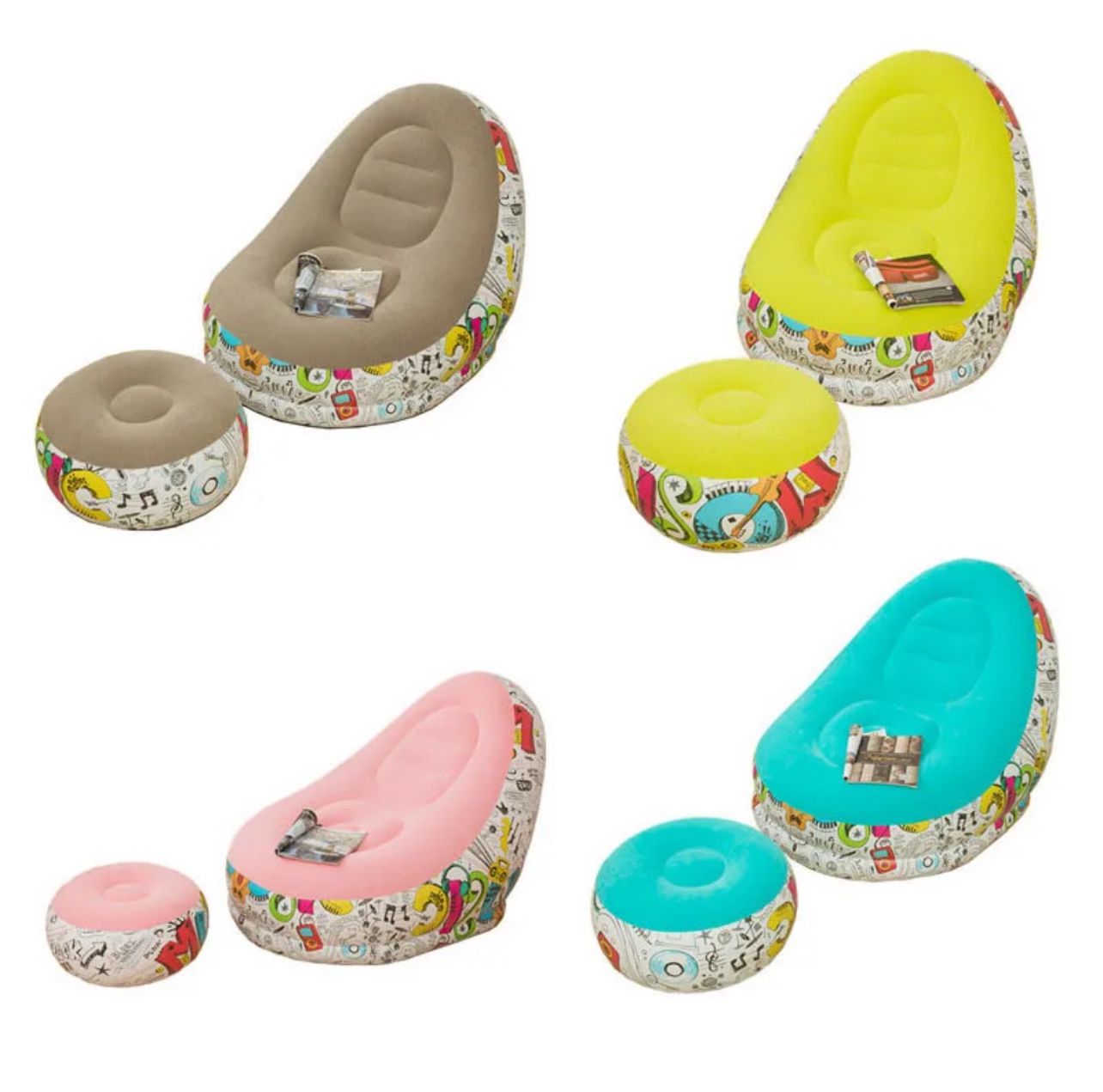 PUFF INFLABLE CON REPOSA PIES