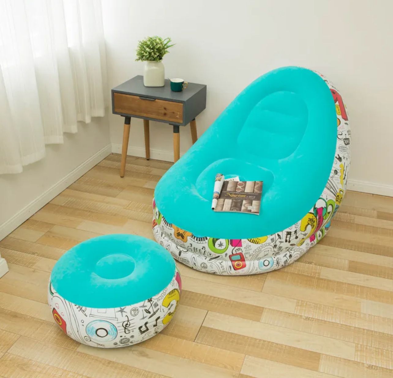 PUFF INFLABLE CON REPOSA PIES