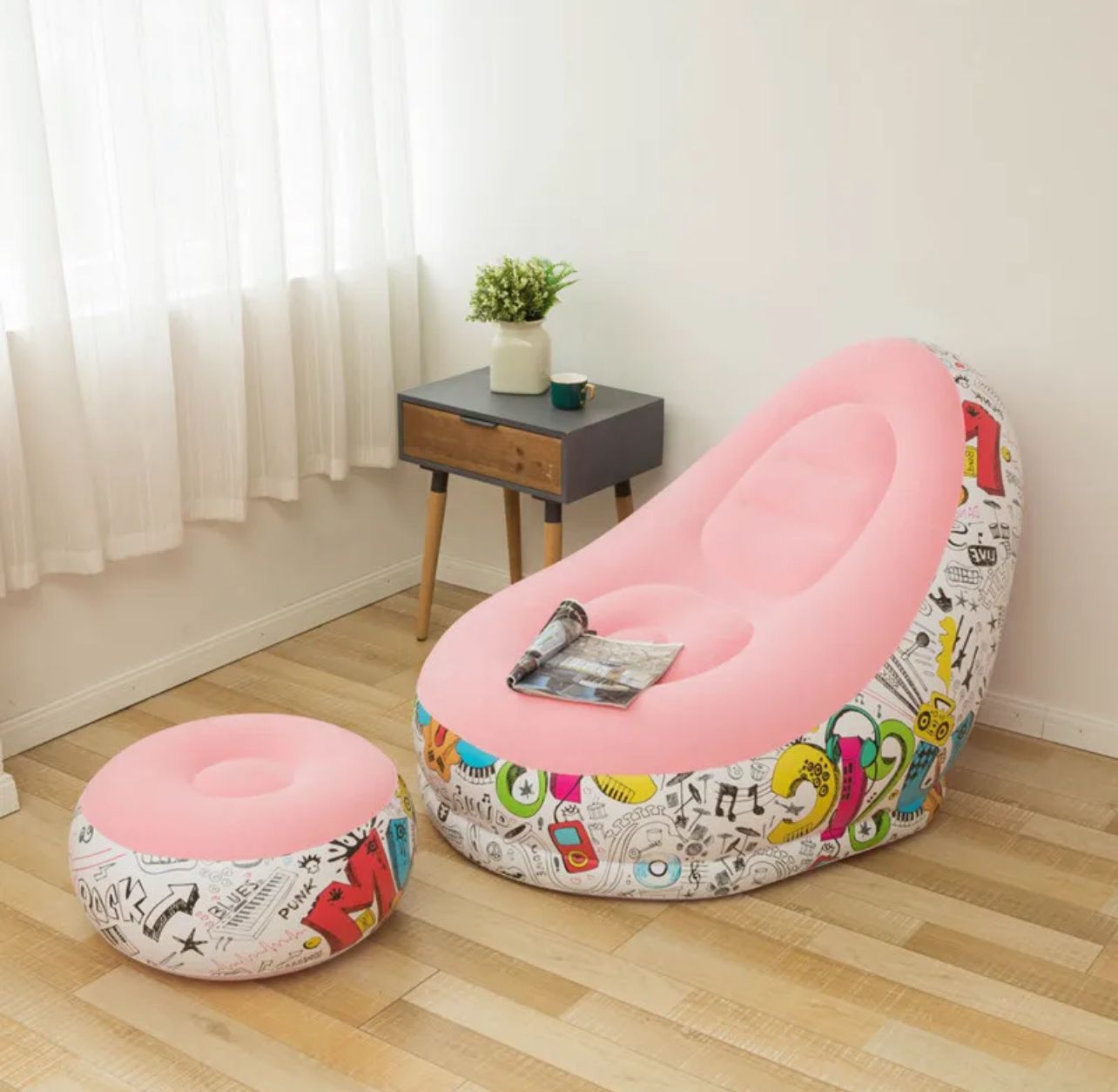 PUFF INFLABLE CON REPOSA PIES